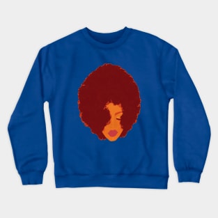 Stylish Woman with Beautiful Big Fluffy Afro (White Background) Crewneck Sweatshirt